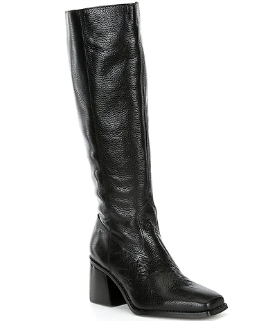 Vince Camuto Sangeti Leather Square Toe Block Heel Tall Boots