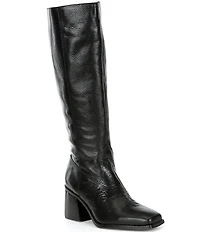 Vince Camuto Sangeti Leather Square Toe Block Heel Tall Boots