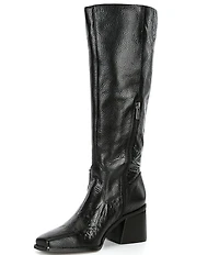 Vince Camuto Sangeti Leather Square Toe Block Heel Tall Boots