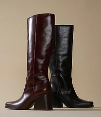 Vince Camuto Sangeti Leather Square Toe Block Heel Tall Boots