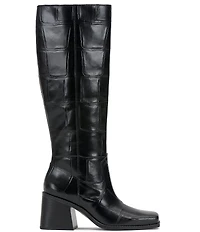 Vince Camuto Sangeti Leather Square Toe Block Heel Tall Boots
