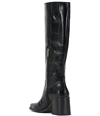 Vince Camuto Sangeti Leather Square Toe Block Heel Tall Boots