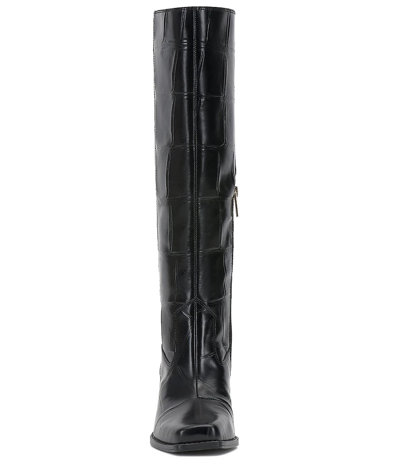 Vince Camuto Sangeti Leather Square Toe Block Heel Tall Boots