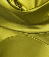 Vince Camuto Satin Cowl Neck Sleeveless Maxi Dress