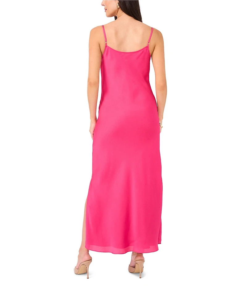 Vince Camuto Satin Cowl Neck Sleeveless Maxi Slip Dress