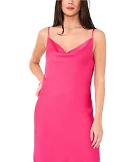 Vince Camuto Satin Cowl Neck Sleeveless Maxi Slip Dress