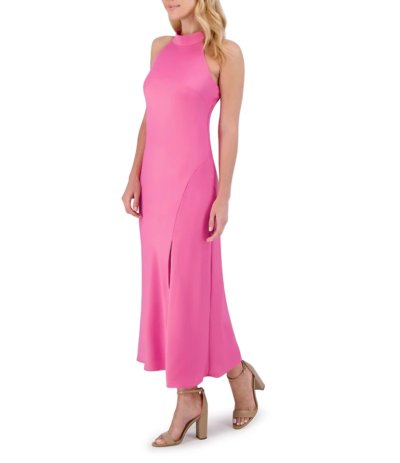 Vince Camuto Satin Halter Neck Tie Sleeveless Midi Slip Dress