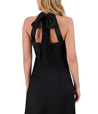Vince Camuto Satin Halter Neck Tie Sleeveless Midi Slip Dress