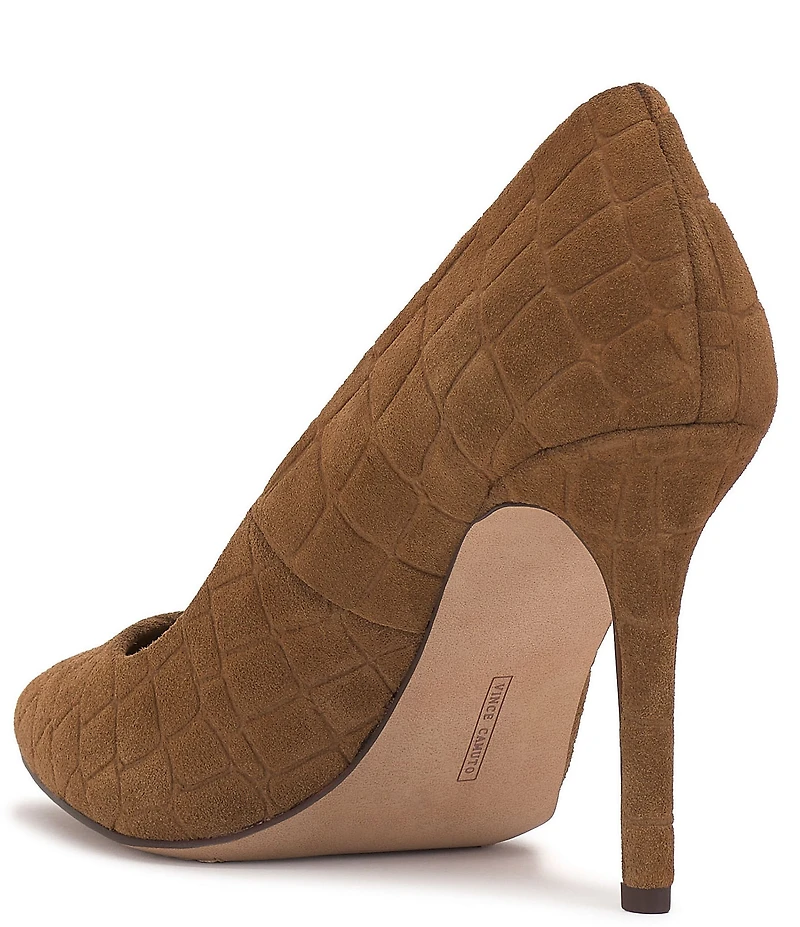 Vince Camuto Savilla Croco Embossed Suede Classic Pumps