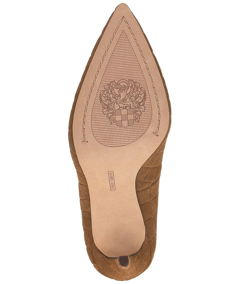 Vince Camuto Savilla Croco Embossed Suede Classic Pumps