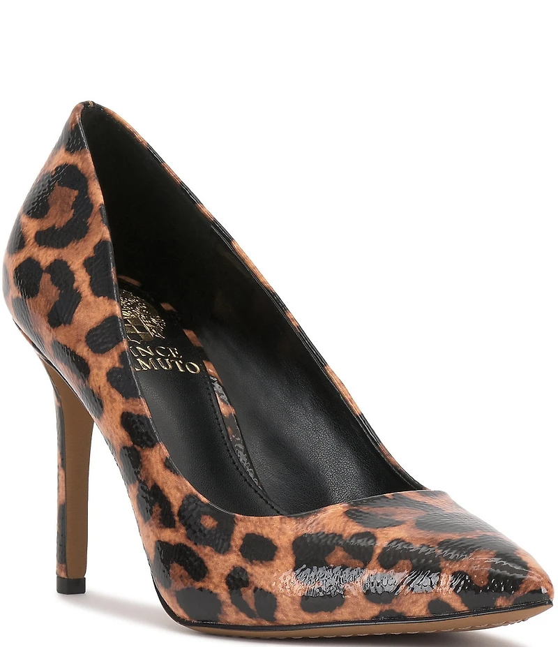 Vince Camuto Savilla Leopard Patent Leather Stiletto Dress Pumps