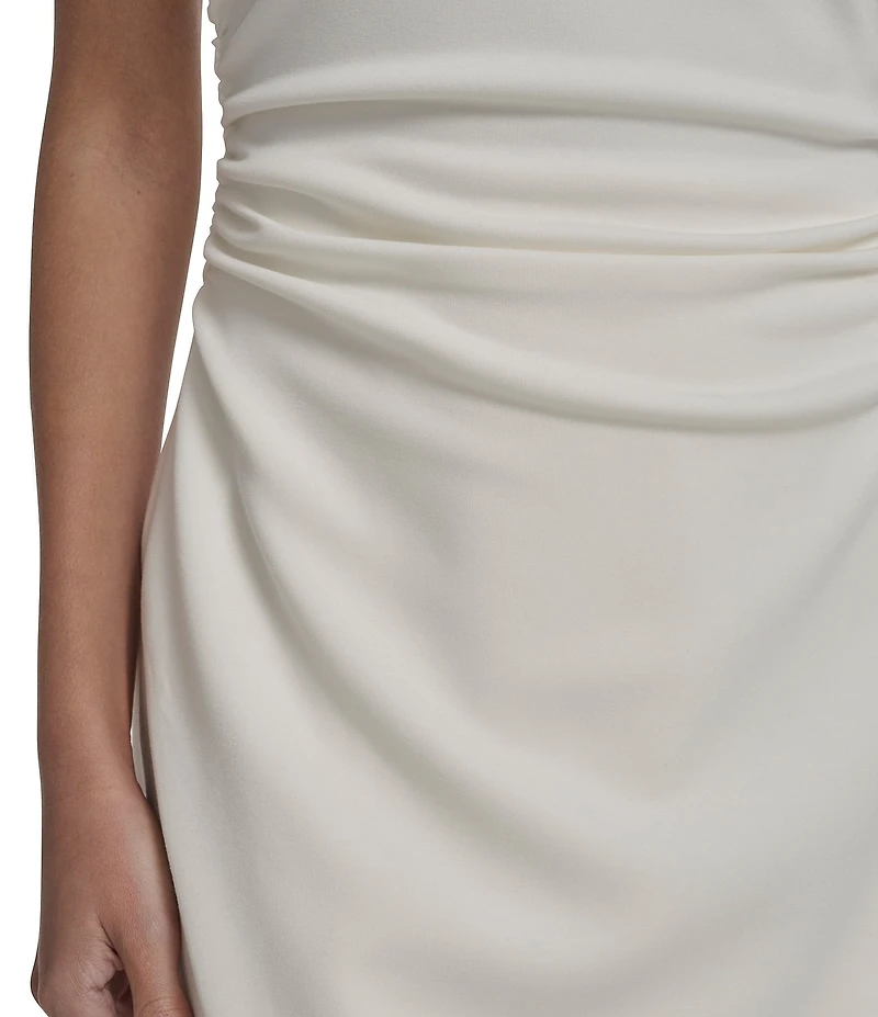 Vince Camuto Scuba Knit Mock Neck Cap Sleeve Midi Dress