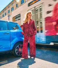 Vince Camuto Sequin Notch Lapel Long Sleeve Blazer Jacket