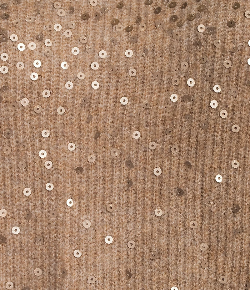 Vince Camuto Sequin Round Neck Long Sleeve Sweater