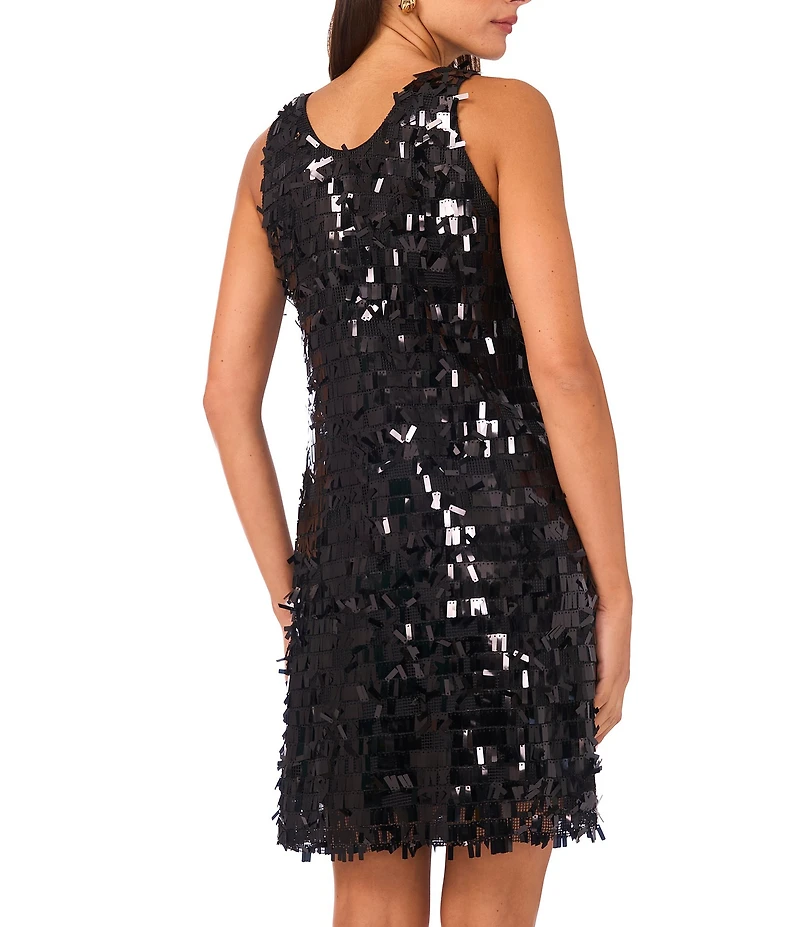 Vince Camuto Sequin V-Neck Sleeveless Mini Dress