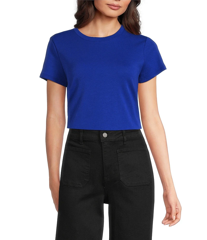 Vince Camuto Short Sleeve Crew Neck Knit Tee Shirt