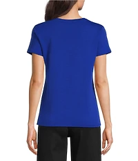 Vince Camuto Short Sleeve Crew Neck Knit Tee Shirt