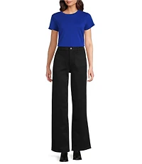 Vince Camuto Short Sleeve Crew Neck Knit Tee Shirt