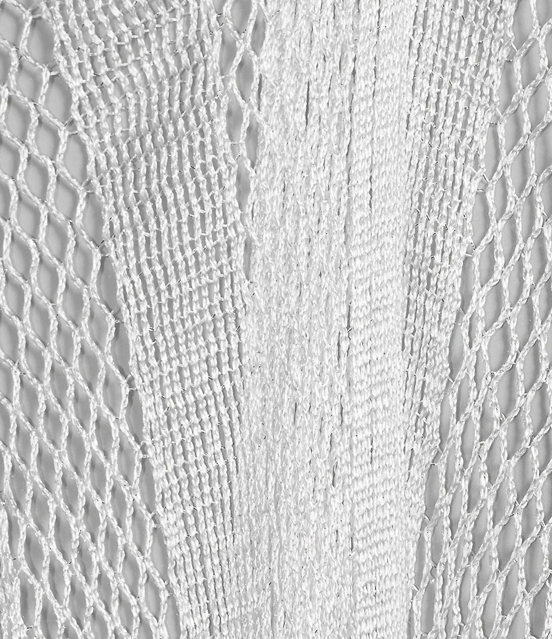 Vince Camuto Short Sleeve Mesh Net Fringe Tie Front Topper