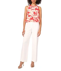 Vince Camuto Sleeveless Crew Neckline Balloon Hem Linen Tank
