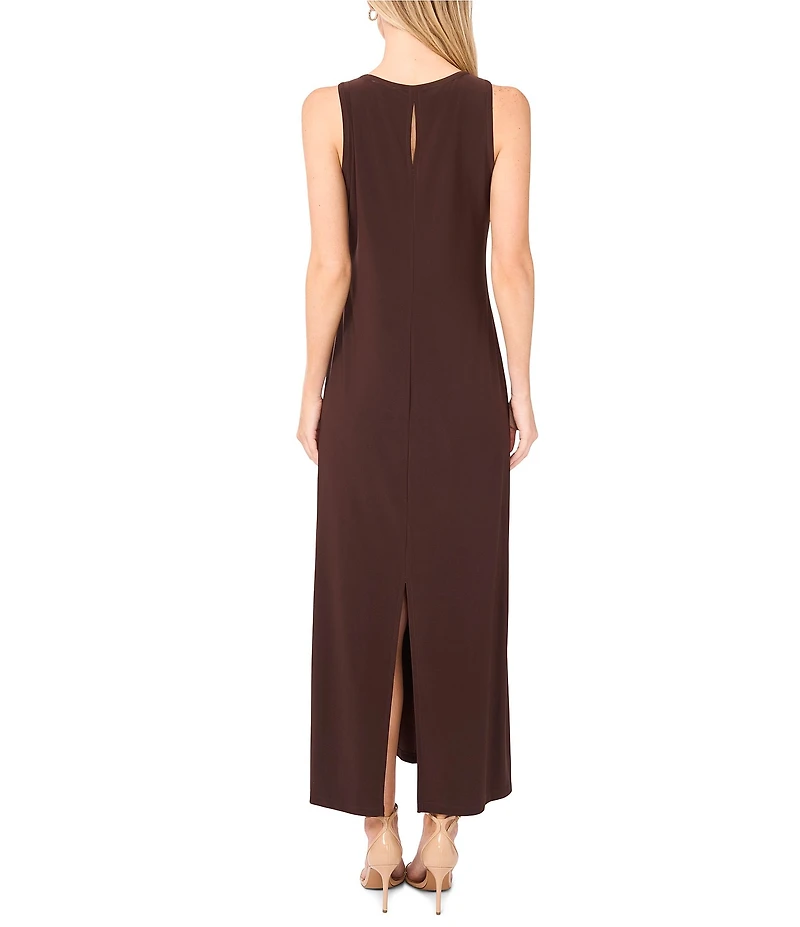 Vince Camuto Sleeveless Keyhole Back Crew Neck A-Line Maxi Dress