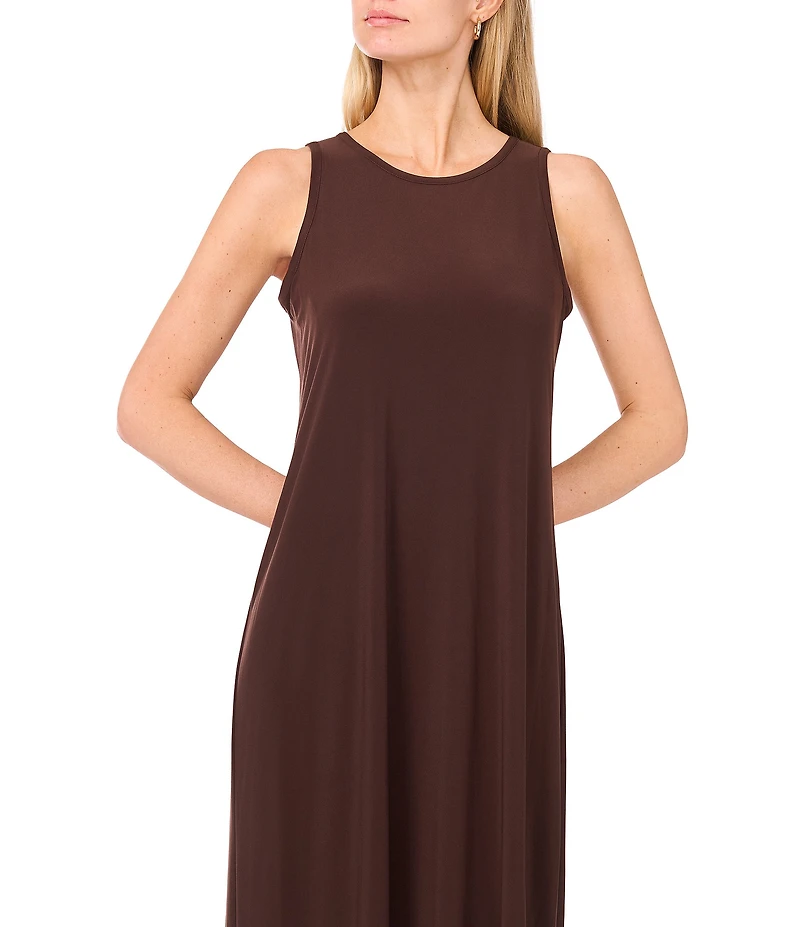 Vince Camuto Sleeveless Keyhole Back Crew Neck A-Line Maxi Dress