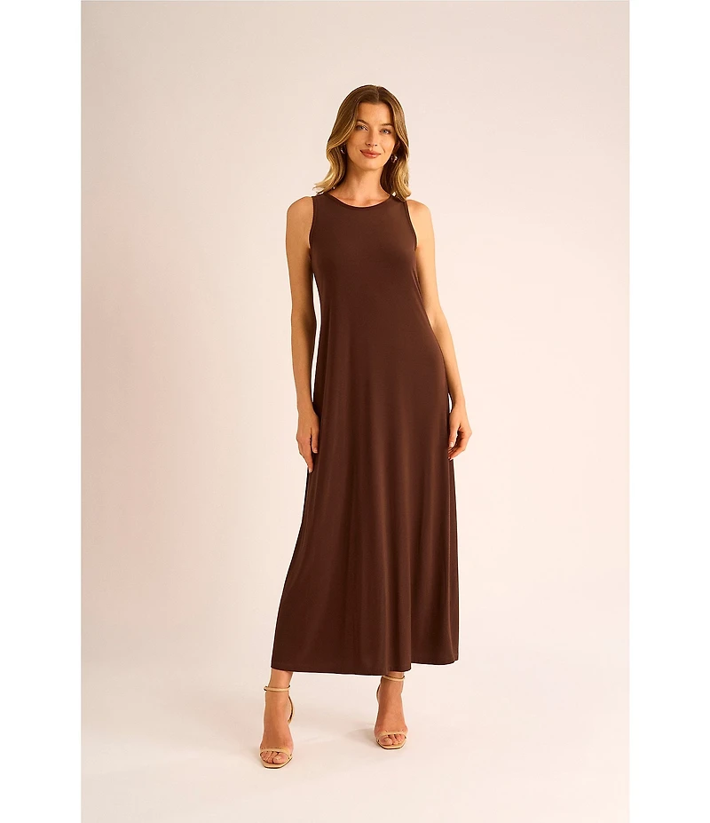 Vince Camuto Sleeveless Keyhole Back Crew Neck A-Line Maxi Dress