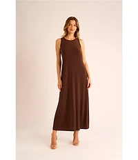 Vince Camuto Sleeveless Keyhole Back Crew Neck A-Line Maxi Dress