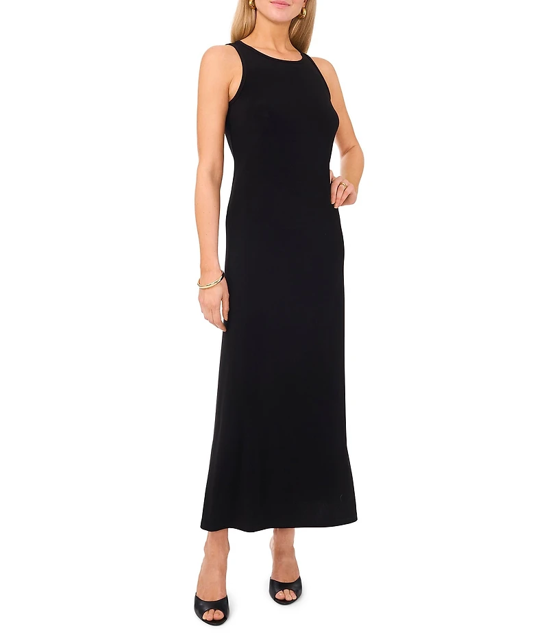 Vince Camuto Sleeveless Keyhole Back Crew Neck A-Line Maxi Dress