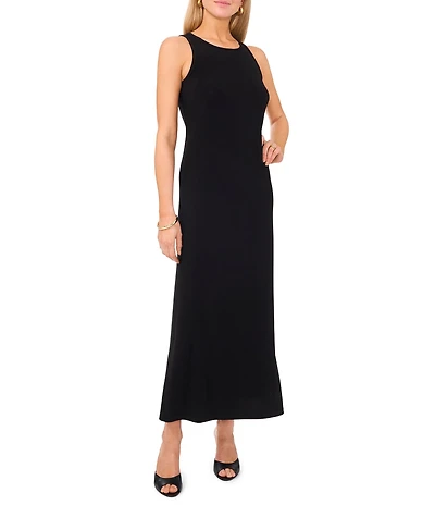Vince Camuto Sleeveless Keyhole Back Crew Neck A-Line Maxi Dress