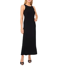 Vince Camuto Sleeveless Keyhole Back Crew Neck A-Line Maxi Dress