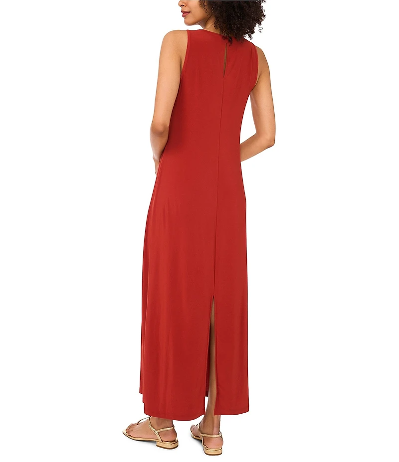 Vince Camuto Sleeveless Keyhole Back Crew Neck A-Line Maxi Dress