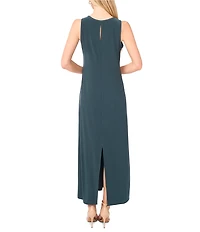Vince Camuto Sleeveless Keyhole Back Crew Neck A-Line Maxi Dress