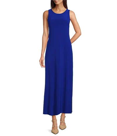 Vince Camuto Sleeveless Keyhole Back Crew Neck A-Line Maxi Dress
