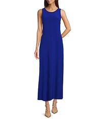 Vince Camuto Sleeveless Keyhole Back Crew Neck A-Line Maxi Dress