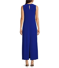 Vince Camuto Sleeveless Keyhole Back Crew Neck A-Line Maxi Dress