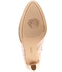 Vince Camuto Solene Croco Print Leather Metal Rand Mules