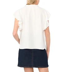 Vince Camuto Split Neck Ruffle Sleeve Blouse