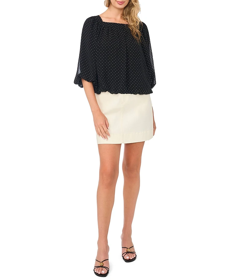 Vince Camuto Square Neck 3/4 Sleeve Bubble Blouse