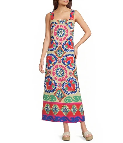 Vince Camuto Square Neck Sleeveless Maxi Dress