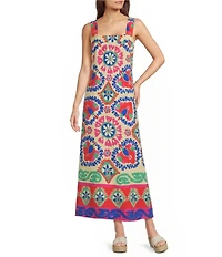 Vince Camuto Square Neck Sleeveless Maxi Dress