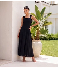 Vince Camuto Square Neck Sleeveless Shift Maxi Dress