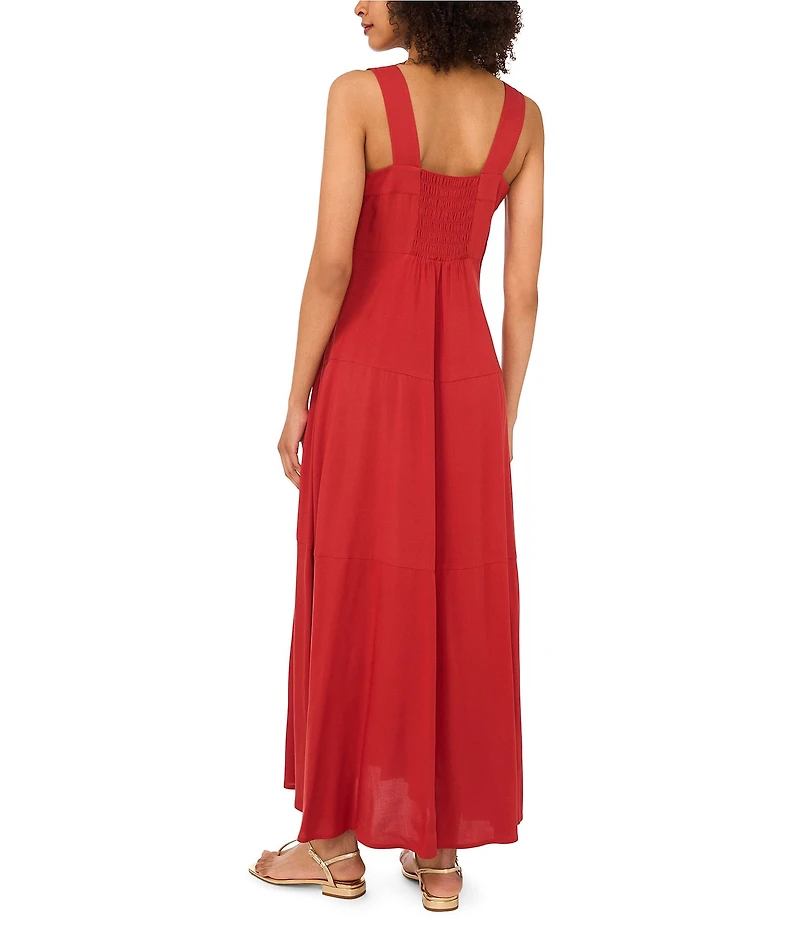 Vince Camuto Square Neck Sleeveless Shift Maxi Dress