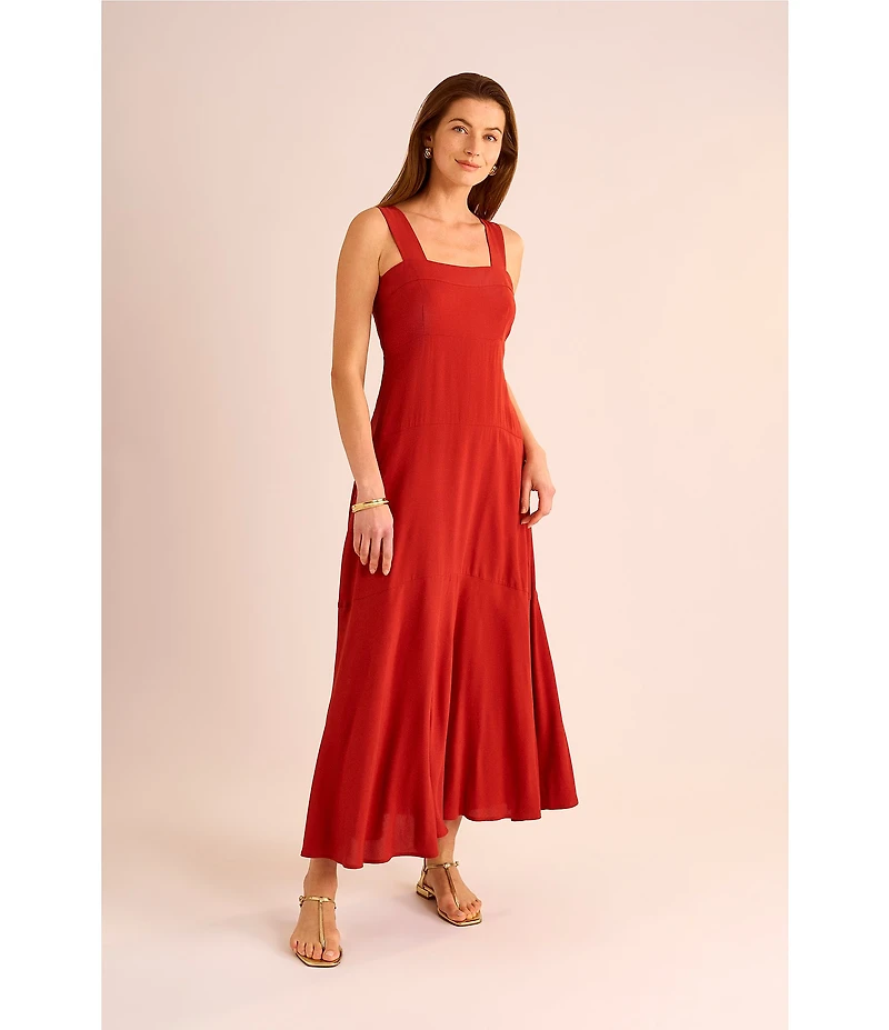 Vince Camuto Square Neck Sleeveless Shift Maxi Dress