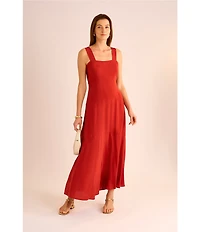 Vince Camuto Square Neck Sleeveless Shift Maxi Dress