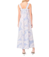 Vince Camuto Square Neck Sleeveless Shift Tropical Maxi Dress
