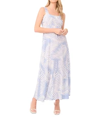 Vince Camuto Square Neck Sleeveless Shift Tropical Maxi Dress