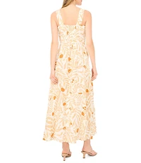 Vince Camuto Square Neck Smocked Back Maxi Dress