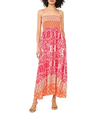 Vince Camuto Square Neck Smocked Bodice Maxi Dress