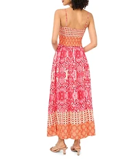 Vince Camuto Square Neck Smocked Bodice Maxi Dress